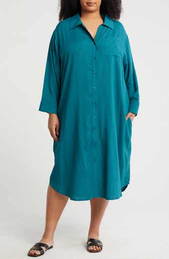 BOHO ME Long Sleeve Button-Up Shirtdress