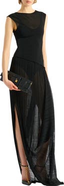 Balmain Long draped viscose dress