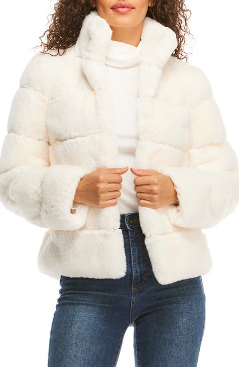 Shops all white fur jacket