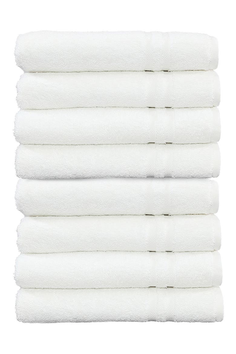 Denzi Turkish Cotton Hand Towel - Set of 8, Main, color, WHITE