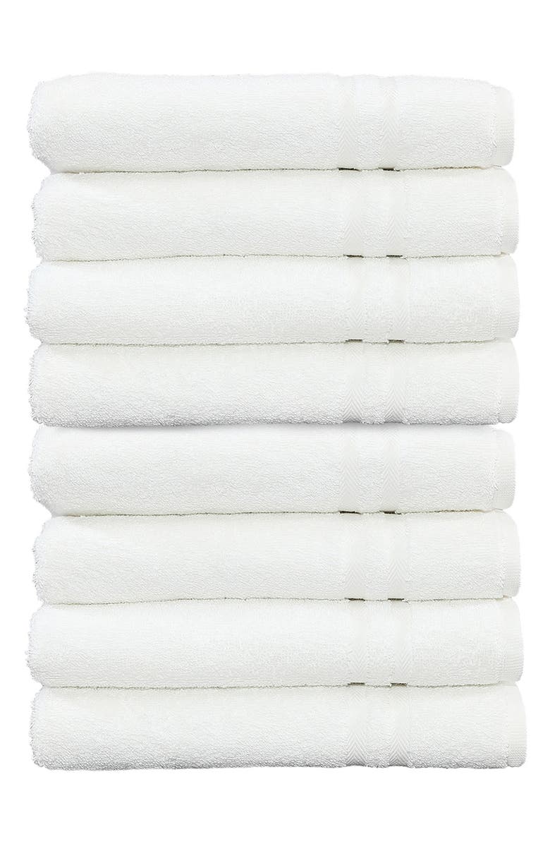 Linum Home Textiles Denzi Turkish Cotton Hand Towel - Set of 8, Main, color, White