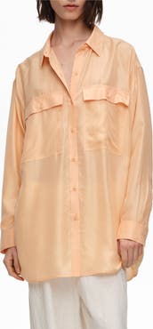 Bimba y Lola Oversized Silk Long Shirt