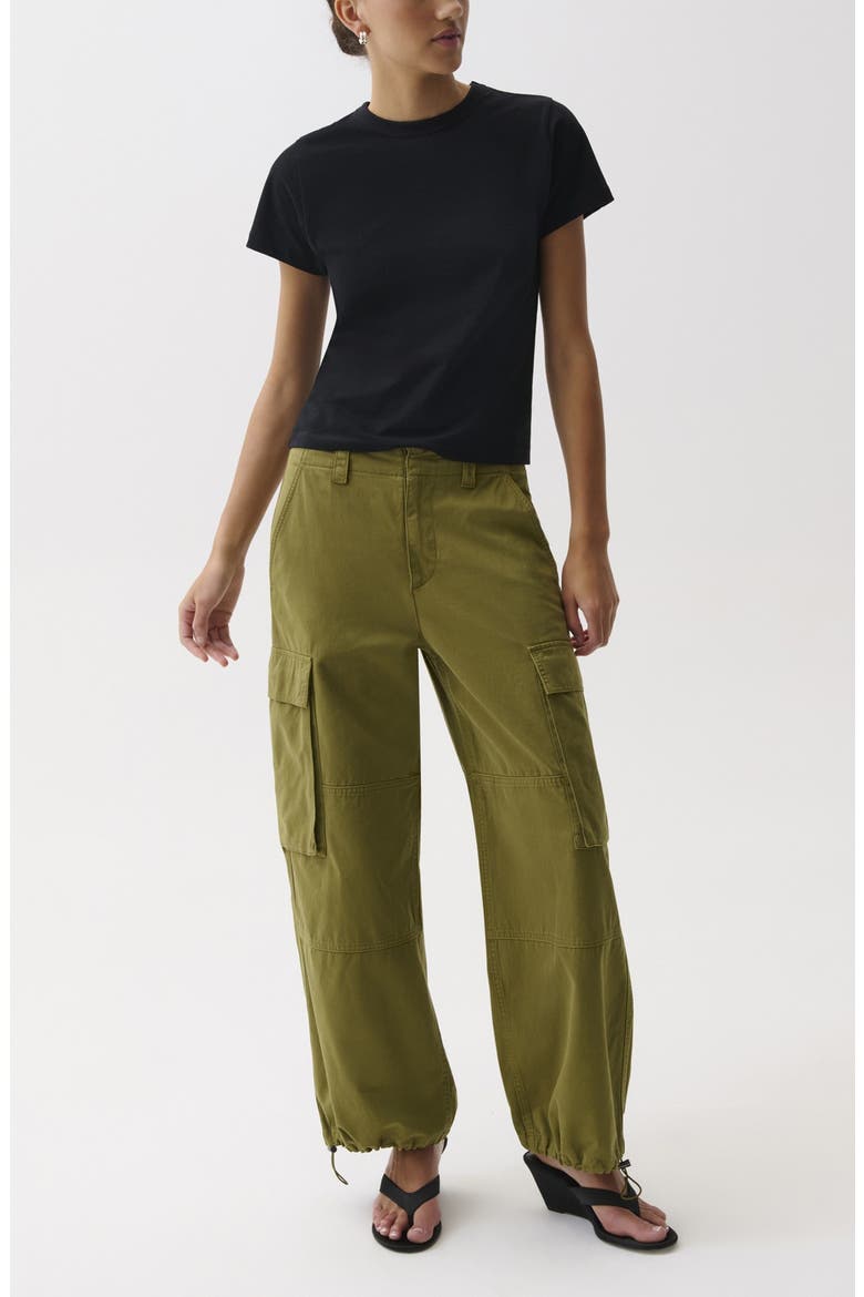 Petra Wide Leg Cargo Pants, Alternate, color, DEEP MOSS