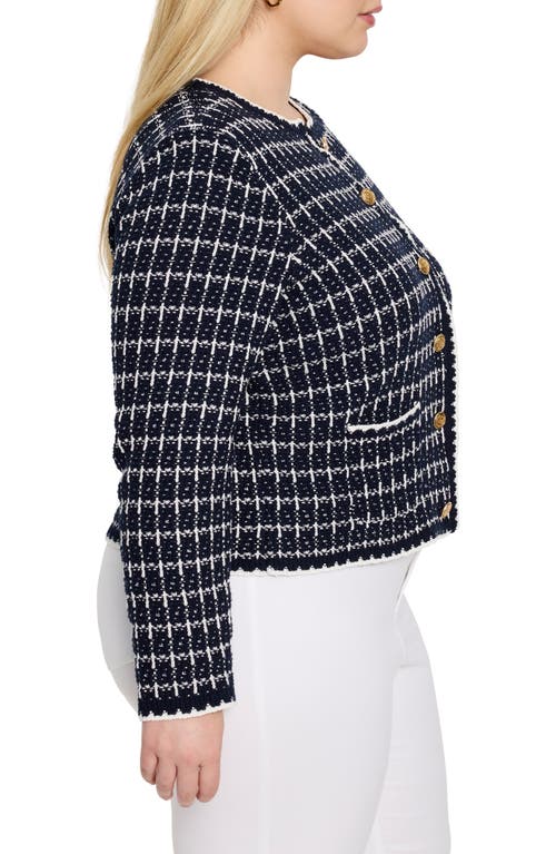 Nic + Zoe Nic+zoe Mixed Up Sweater Jacket In Indigo Multi