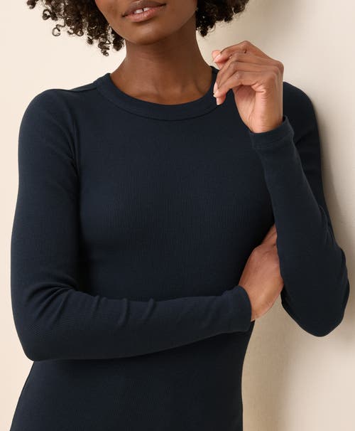 Pact Perfect Rib Long Sleeve Tee In Black