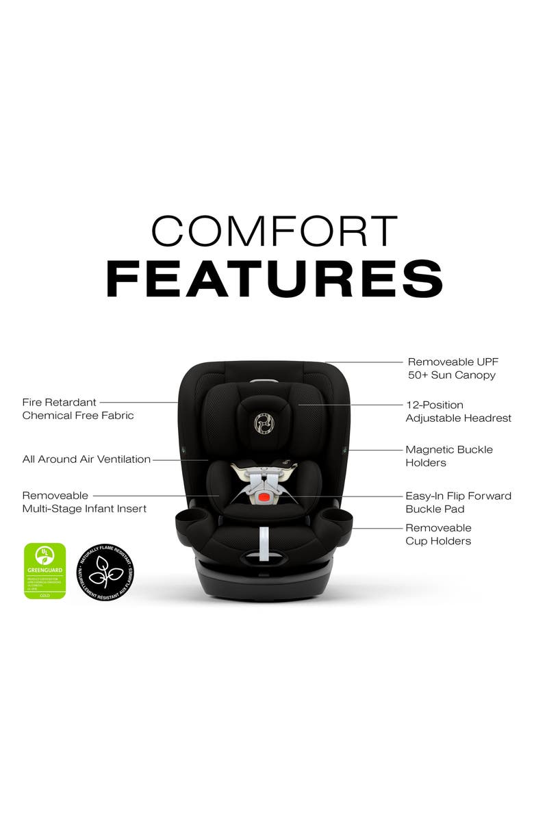 CYBEX Callisto G 360 All-in-One Car Seat, Alternate, color, Moon Black