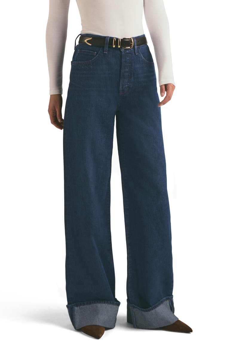 Favorite Daughter The Masha Cuffed High Waist Wide Leg Jeans, Main, color, Belmont