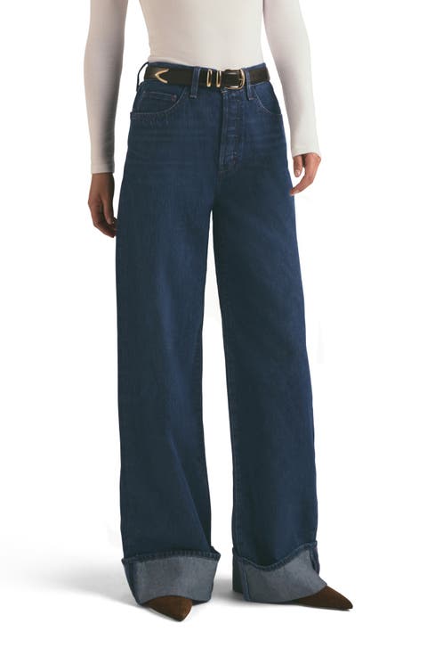 The Masha Cuffed High Waist Wide Leg Jeans (Belmont)