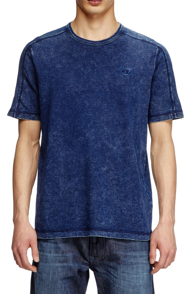 DIESEL<sup>®</sup> Denim Look Jersey T-Shirt, Main, color, Denim