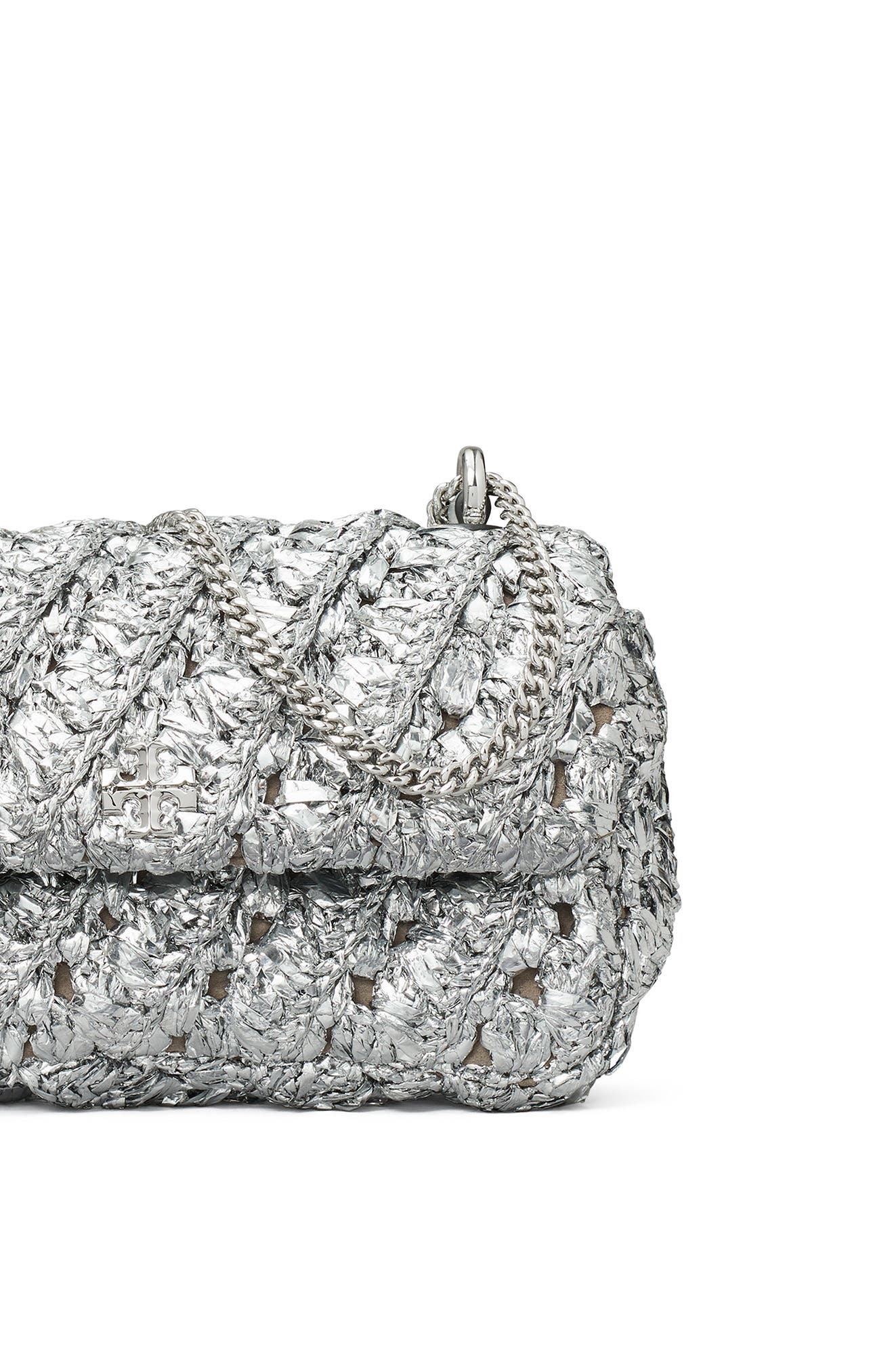 Tory Burch Kira Woven Metallic Leather Crossbody Bag, Alternate, color, 