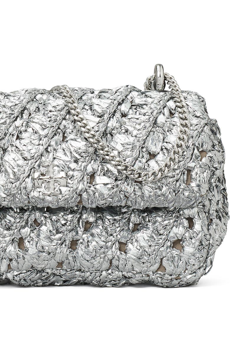 Tory Burch Kira Woven Metallic Leather Crossbody Bag, Alternate, color,
