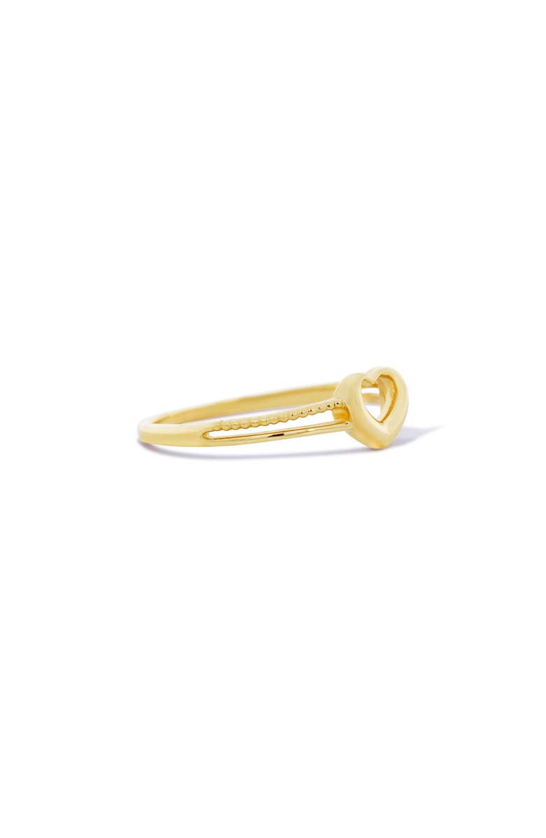 The Lovery Fine Jewelry Gold Split Shank Open Heart Ring, Alternate, color, Yellow Gold