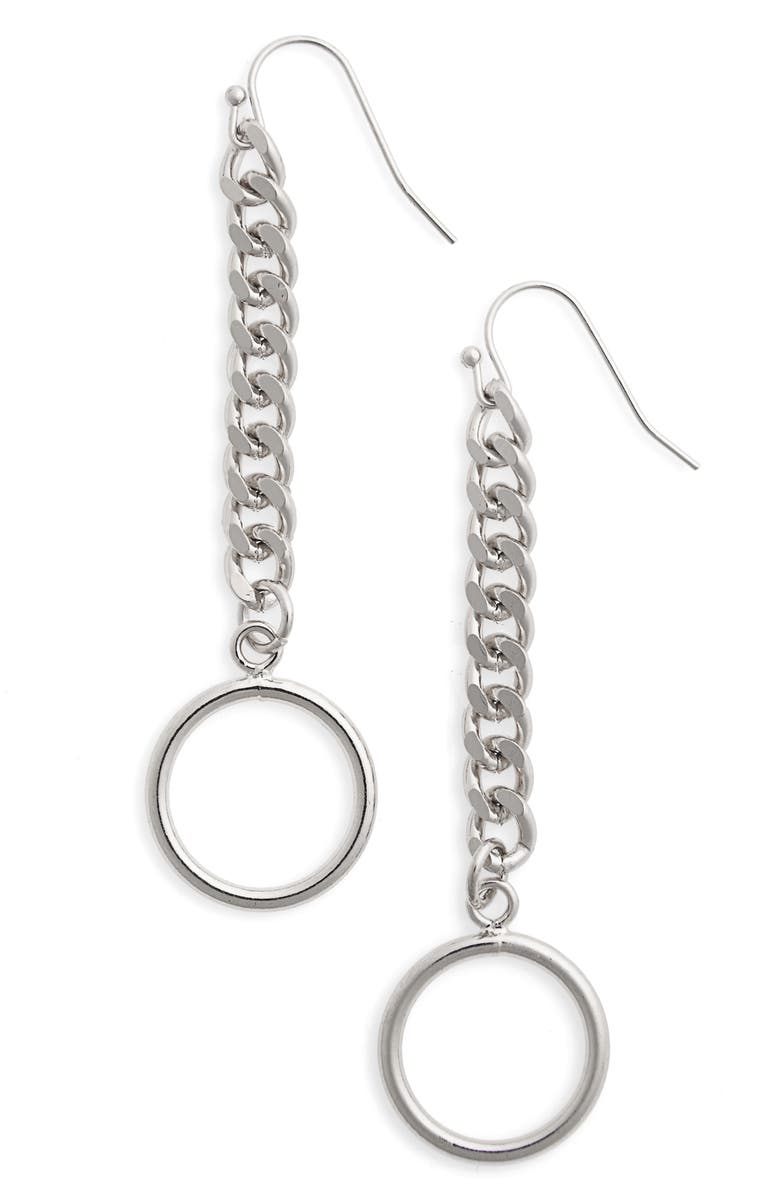 BP. Chain & Circle Drop Earrings, Main, color, 