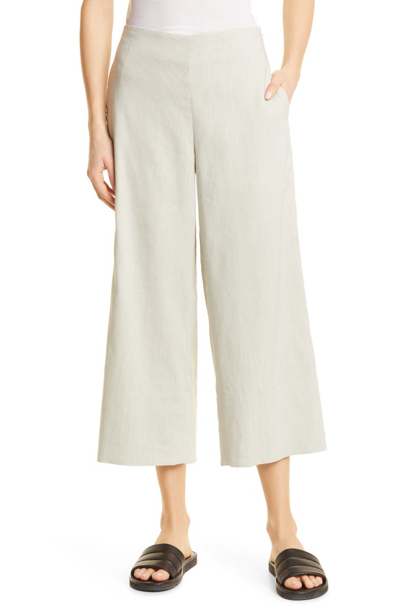 Vince Crop Wide Leg Linen Blend Pants, Main, color,