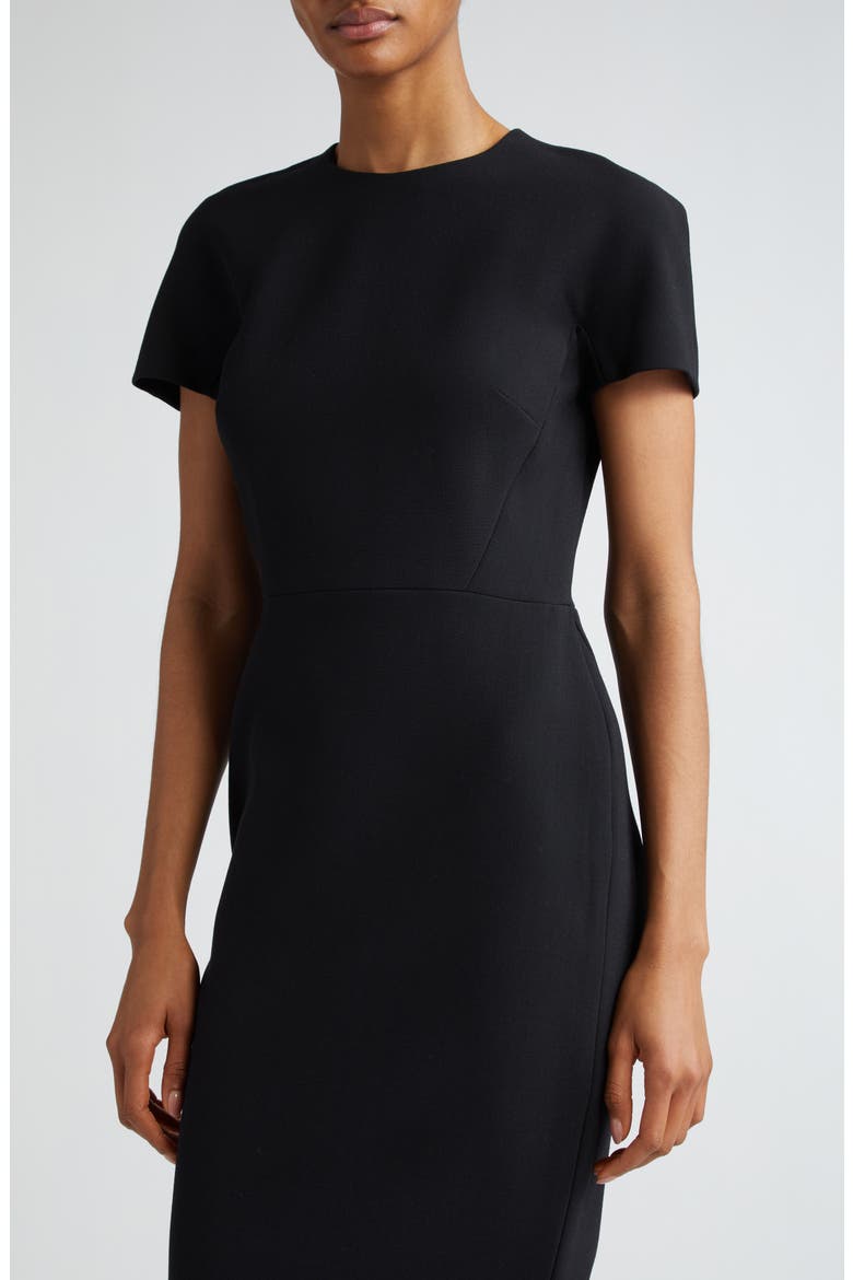 Crepe Sheath Dress, Alternate, color, BLACK