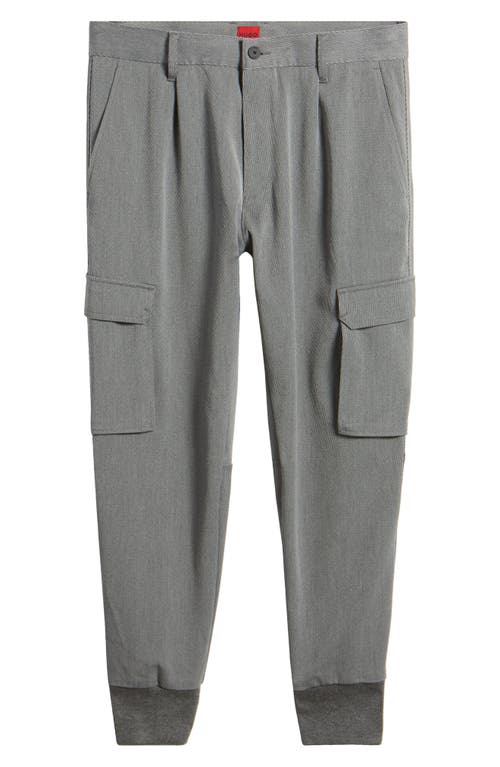Hugo Boss Hugo Glavin Pleated Cargo Joggers In Open Grey