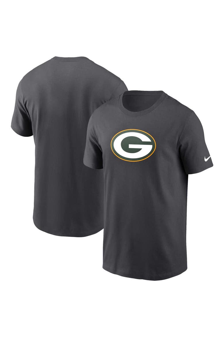 Men's Nike  Anthracite Green Bay Packers Logo Essential T-Shirt, Alternate, color, Anthracite