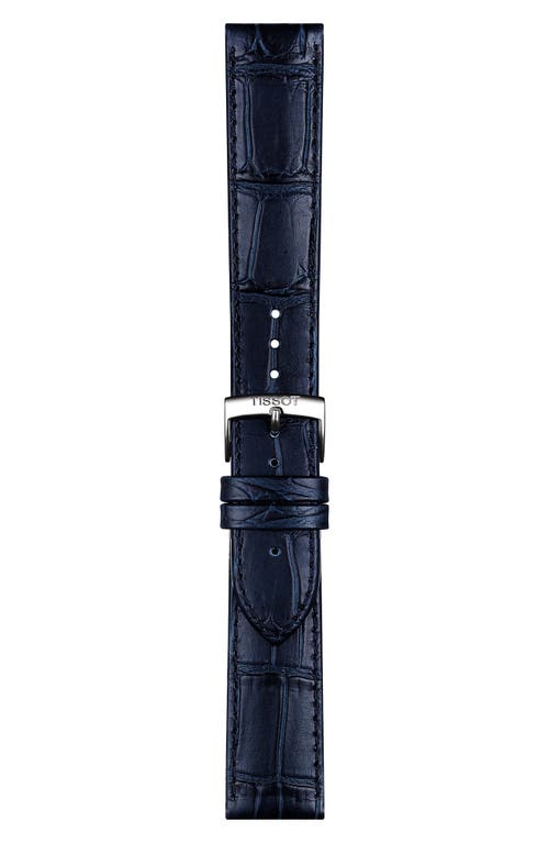 Tissot T-classic Carson Powermatic 80 Leather Strap Watch, 40mm In Blue/silver
