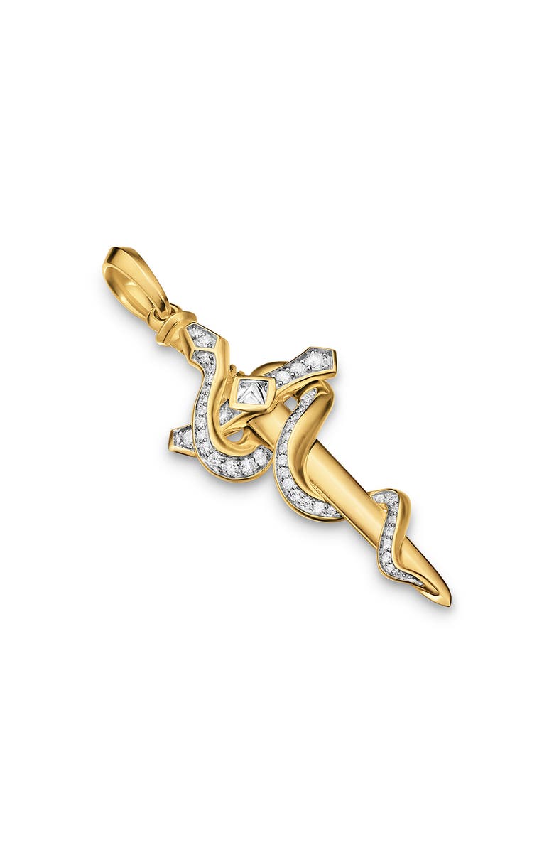 David Yurman Men's Ouroboros Snake Amulet with Diamonds, Main, color, Gold