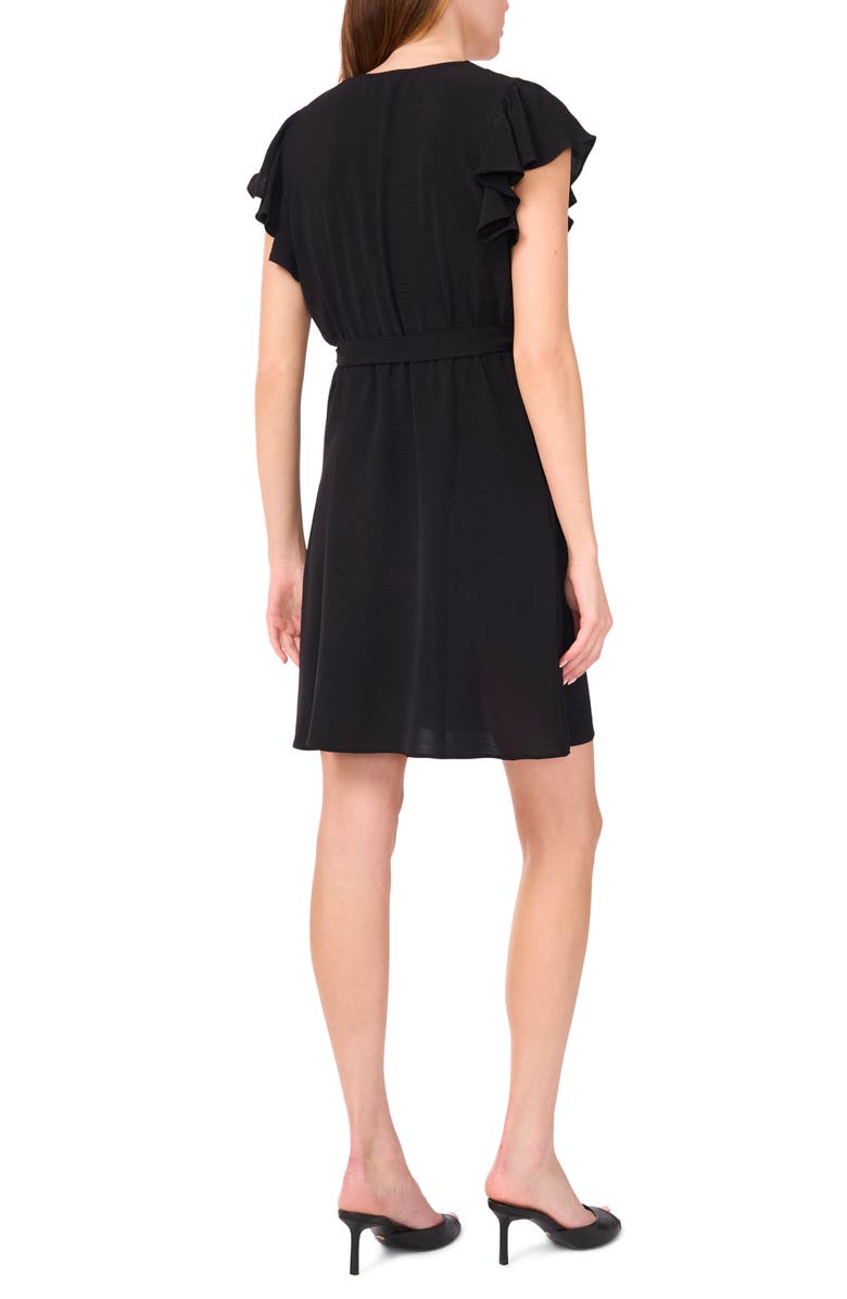 Halogen<sup>®</sup> Flutter Sleeve Wrap Dress, Alternate, color, Rich Black