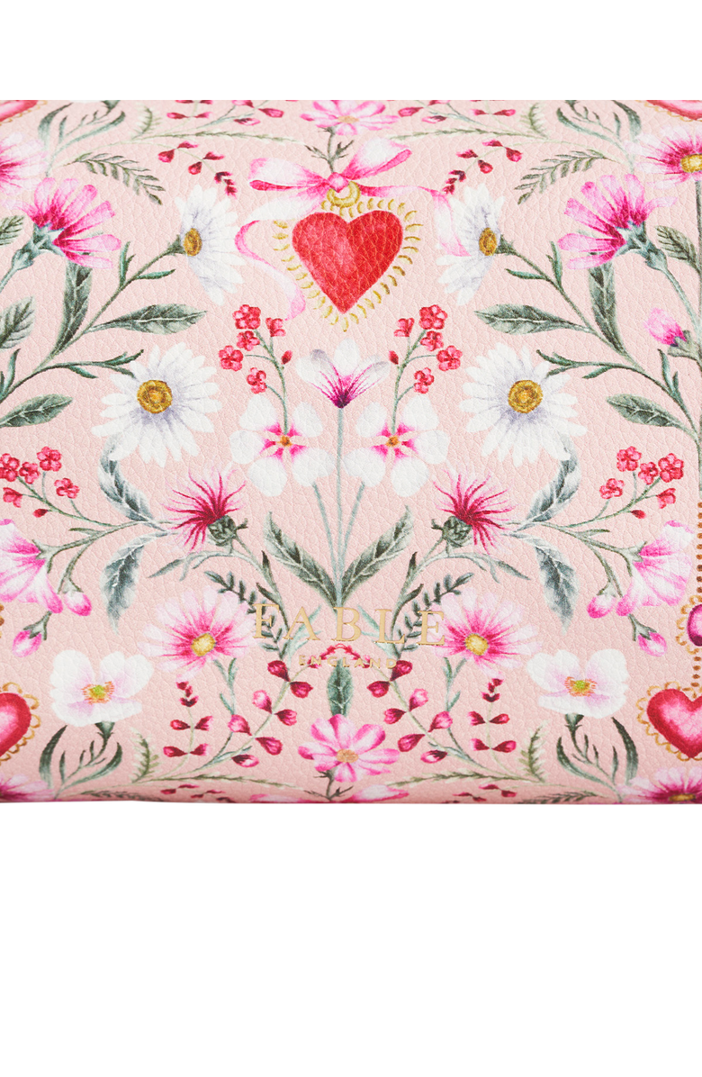 Fable England Penelope Floral Heart Cosmetic Pouch, Alternate, color, Light/Pastel Pink
