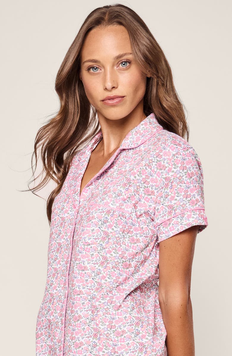 Petite Plume Fleurs de Rose Pima Cotton Short Pajamas, Alternate, color, 