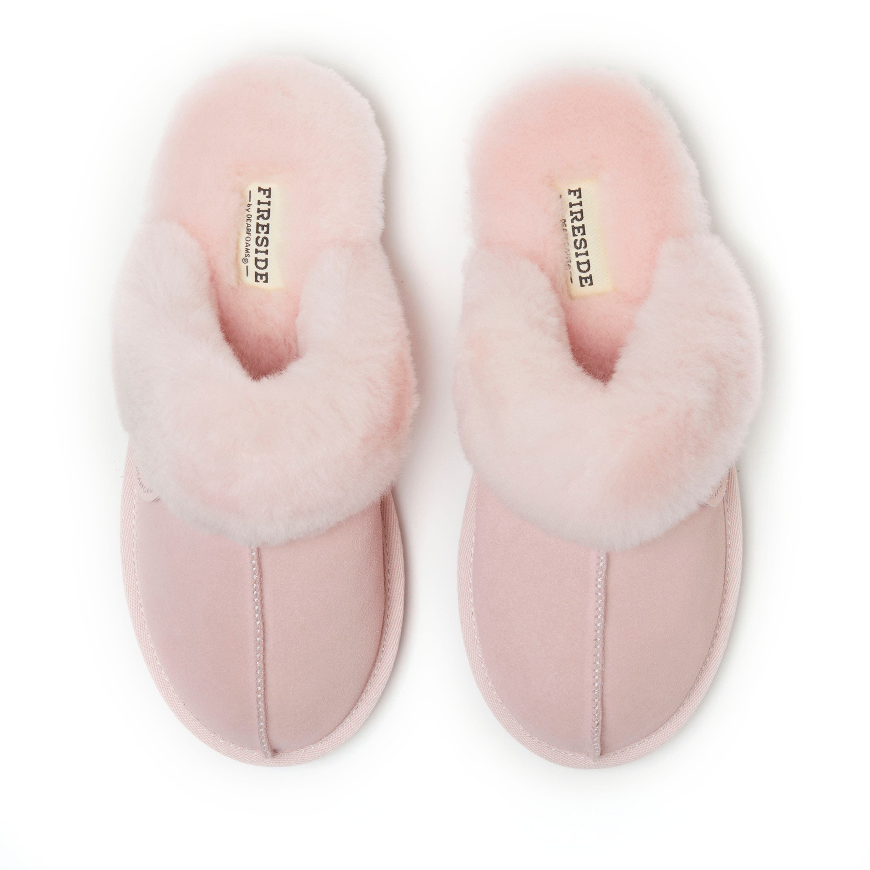 DEARFOAMS Fireside Sydney Genuine Shearling Scuff Slipper, Alternate, color, Pink