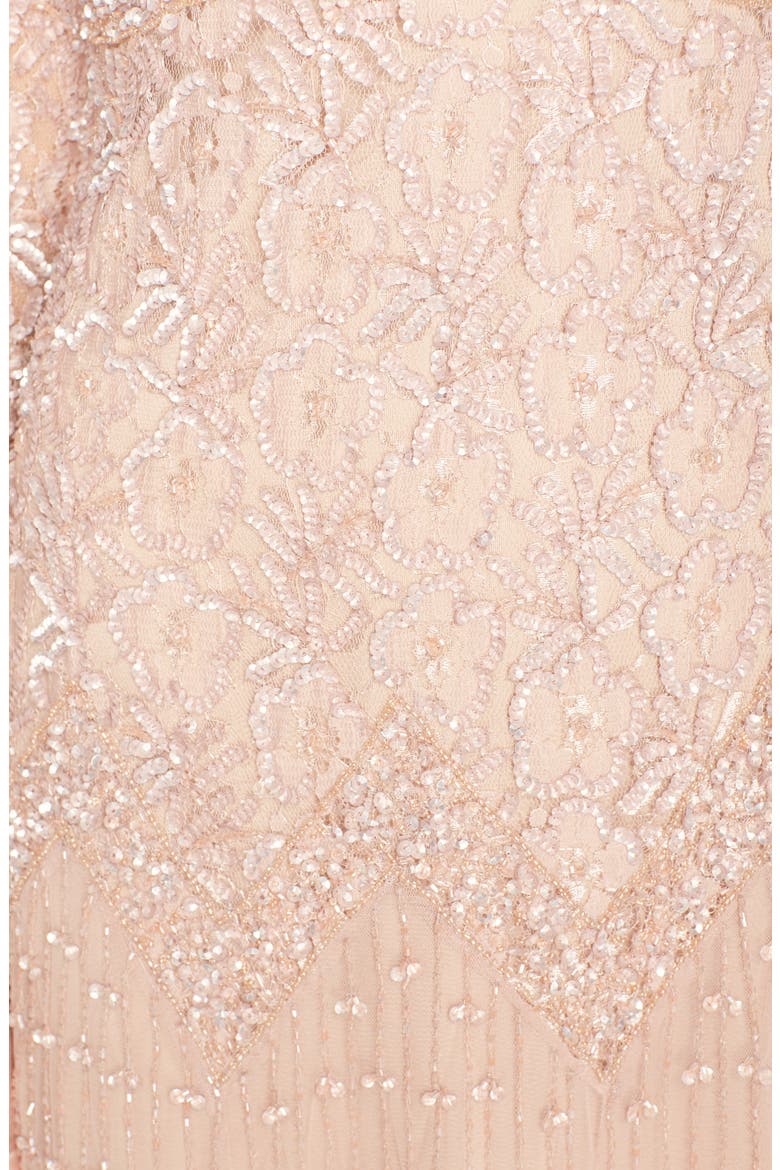 Beaded Mesh Drop Waist Dress, Alternate, color, ALT ROSE