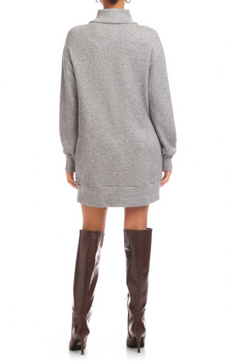 FIFTEEN TWENTY Claylee Cutout Turtleneck Sweater Dress, Alternate, color, Gray