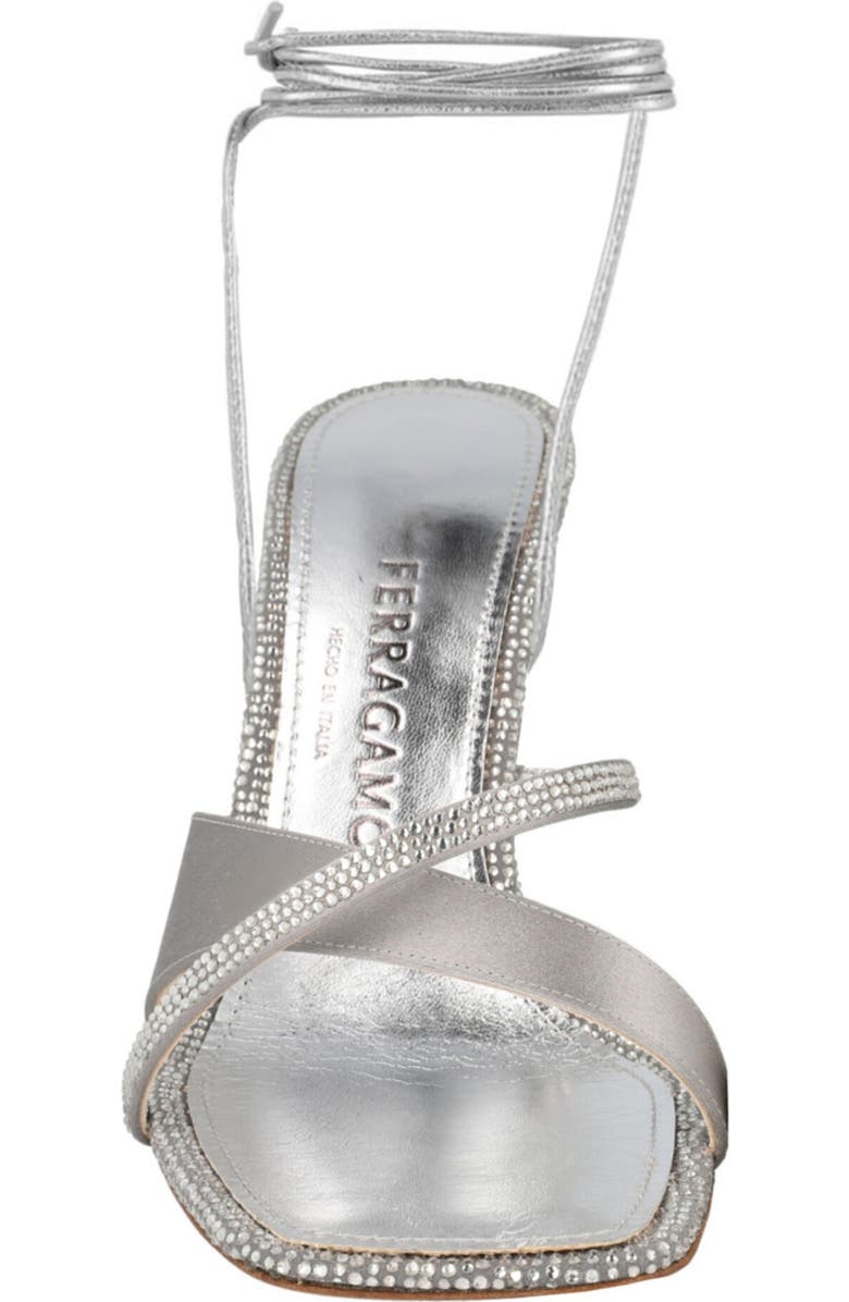 FERRAGAMO Allegra Crystal Embellished Sandal, Alternate, color, Grey