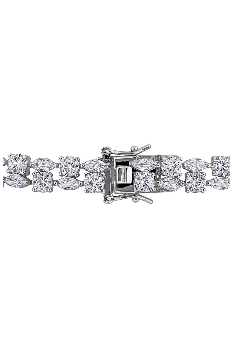 Lab Grown White Sapphire Double Row Bracelet, Alternate, color, WHITE