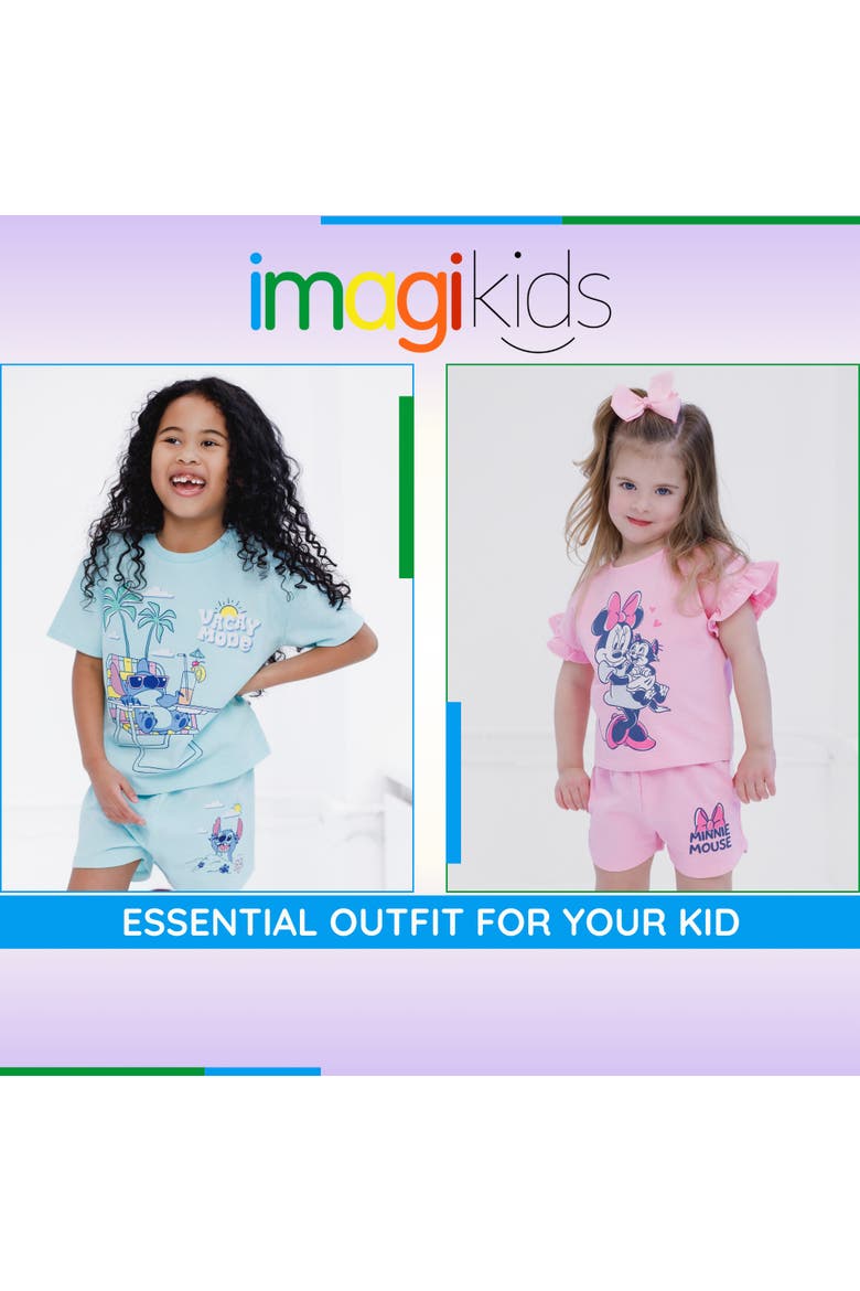 Minnie Mouse French Terry Wash T-Shirt and Shorts Set, Alternate, color, Blush Pink Minnie