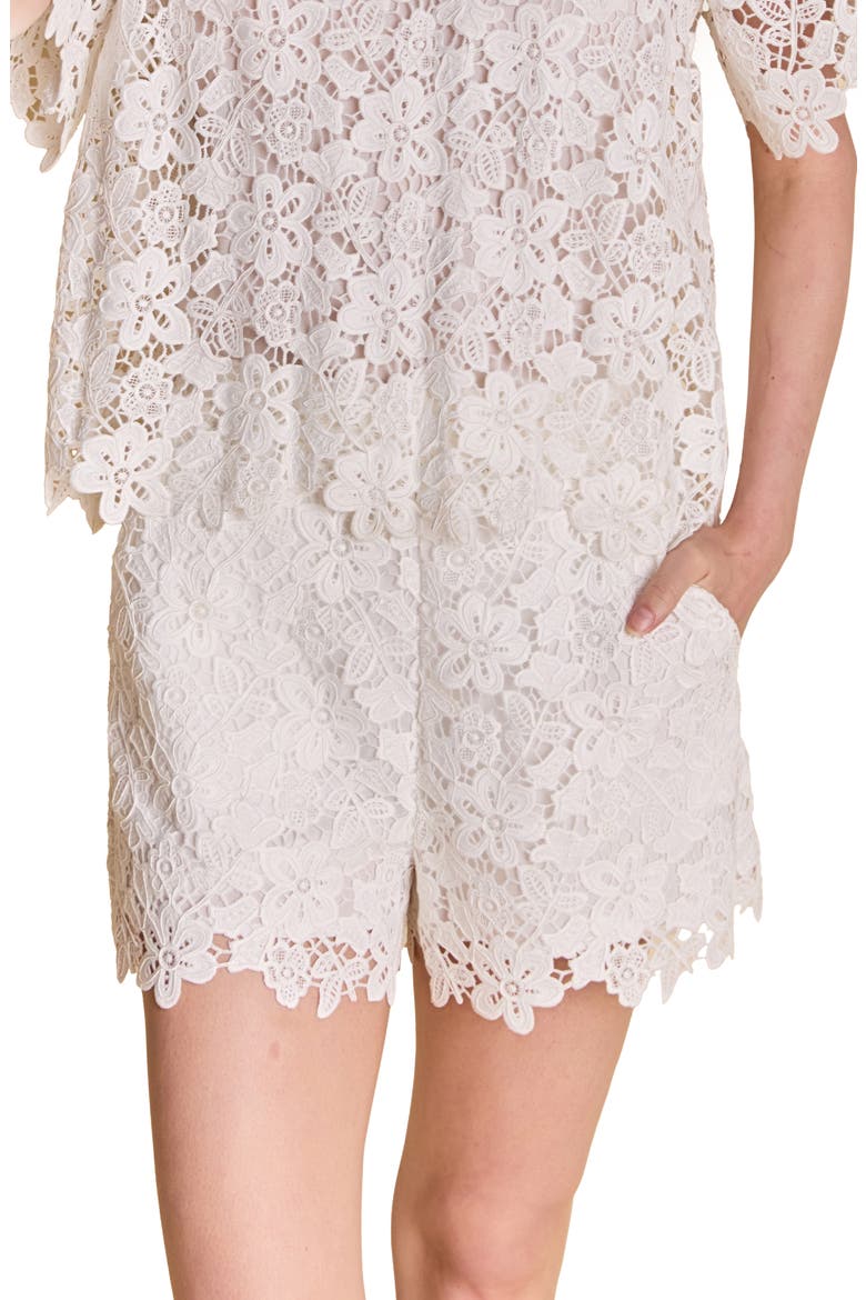 Floral Lace Shorts, Alternate, color, IVORY