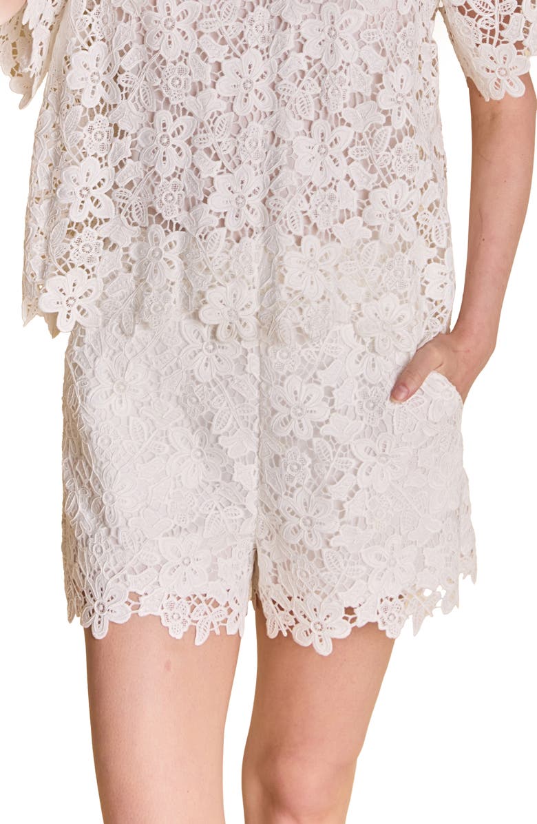Endless Rose Floral Lace Shorts, Alternate, color, Ivory