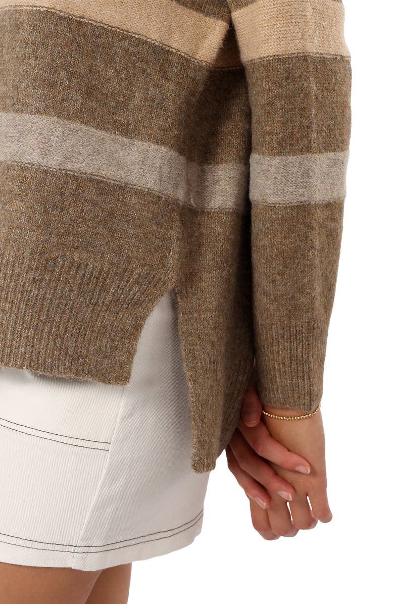 Petal & Pup Esther Stripe Oversize Sweater, Alternate, color, Brown