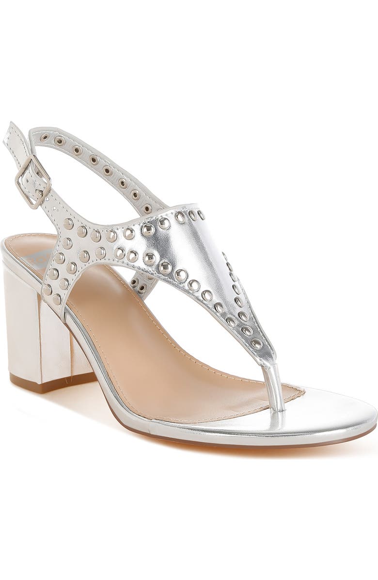 Rag & Co Chan Studded Sandal, Main, color, Silver