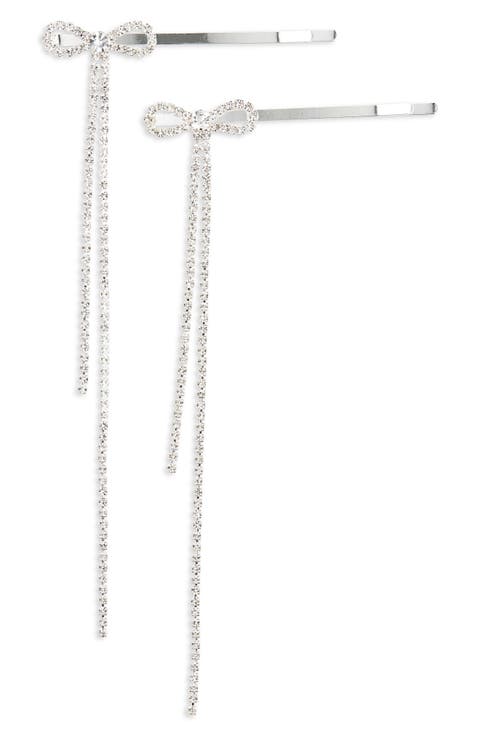 2-Pack Rhinestone Bow Bobby Pins