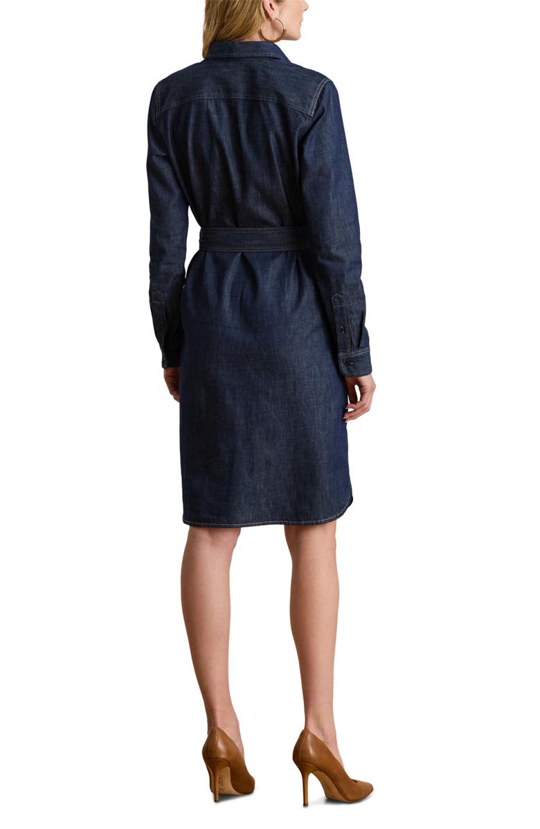 Lauren Ralph Lauren Belted Denim Shirtdress, Alternate, color, Pure Rinse Wash