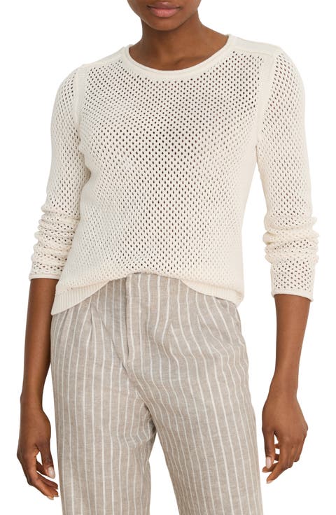 Breezeway Open Knit Cotton Blend Sweater