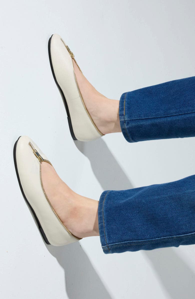 Yosi Samra Ziva Flat, Alternate, color, Bone