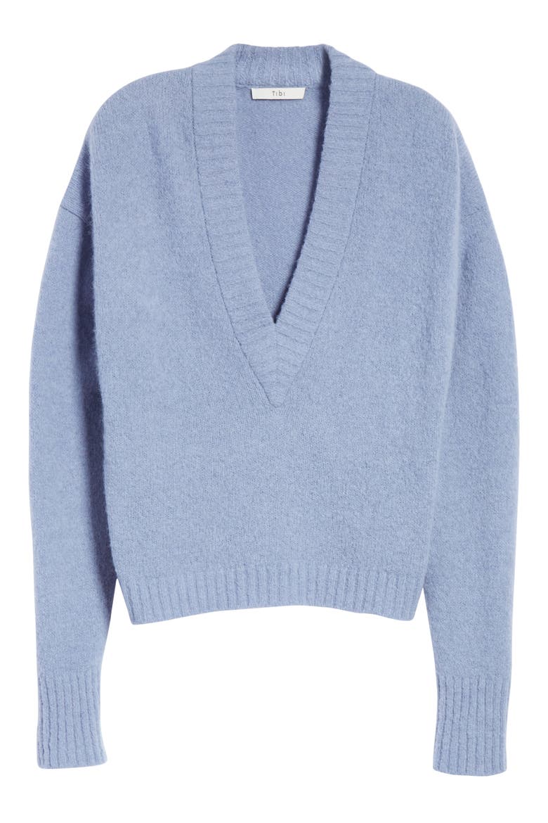 V-Neck Sweater, Alternate, color, BLUE