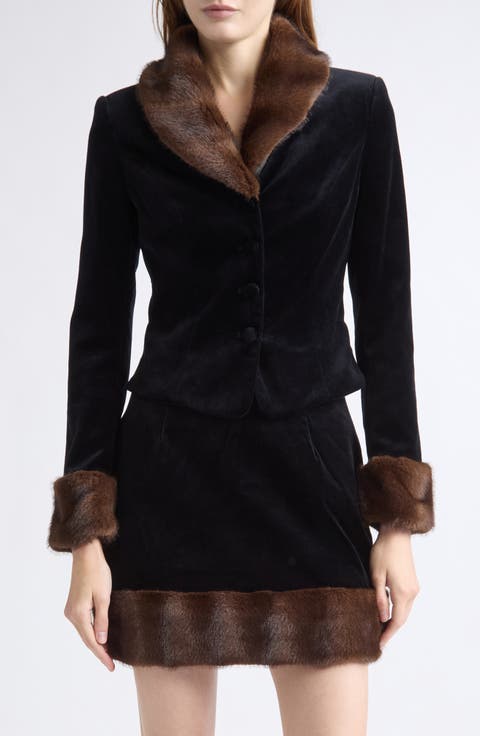 Antoinette Faux Fur Collar Jacket