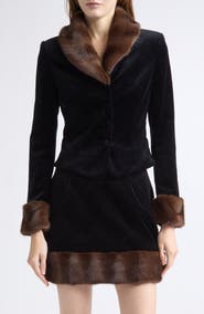 Tanner Fletcher Antoinette Faux Fur Collar Jacket