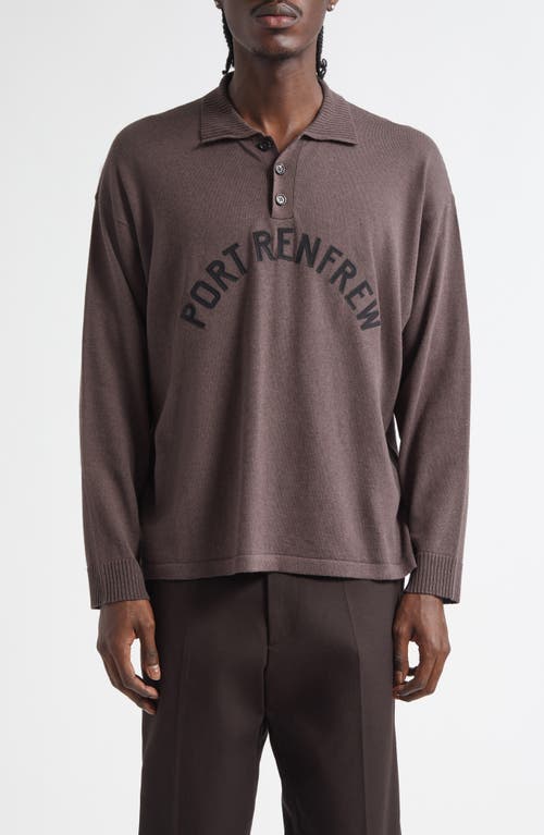 Bode Port Cotton & Merino Wool Polo In Brown