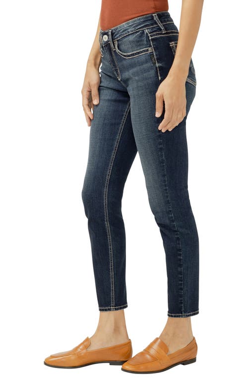 Silver Jeans Co. Suki Curvy Mid Rise Ankle Skinny Jeans In Blue