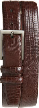 Torino Lizard Embossed Calfskin Leather Belt