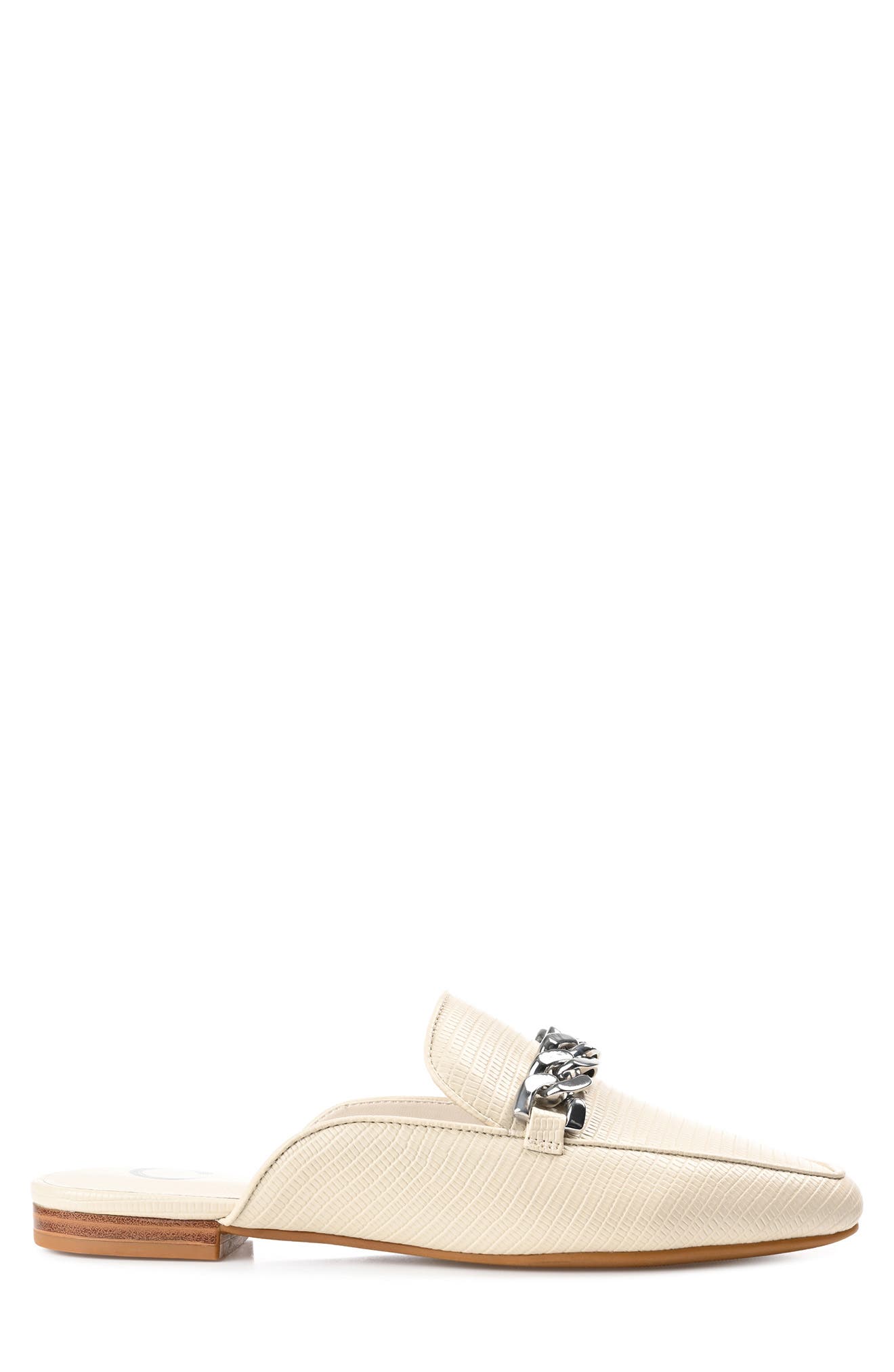 Journee Collection Hazina Embossed Lizard Mule, Alternate, color, Ivory