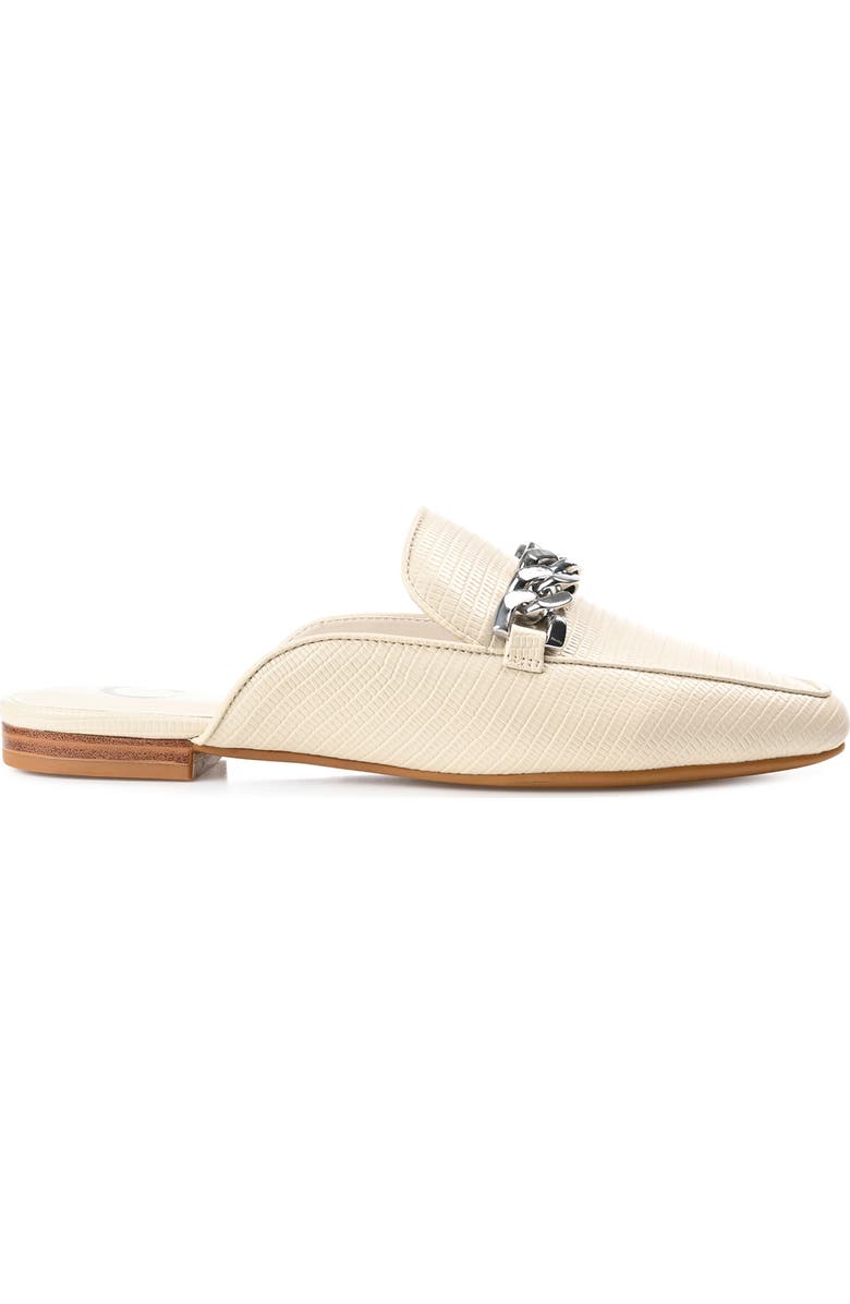 Journee Collection Hazina Embossed Lizard Mule, Alternate, color, Ivory