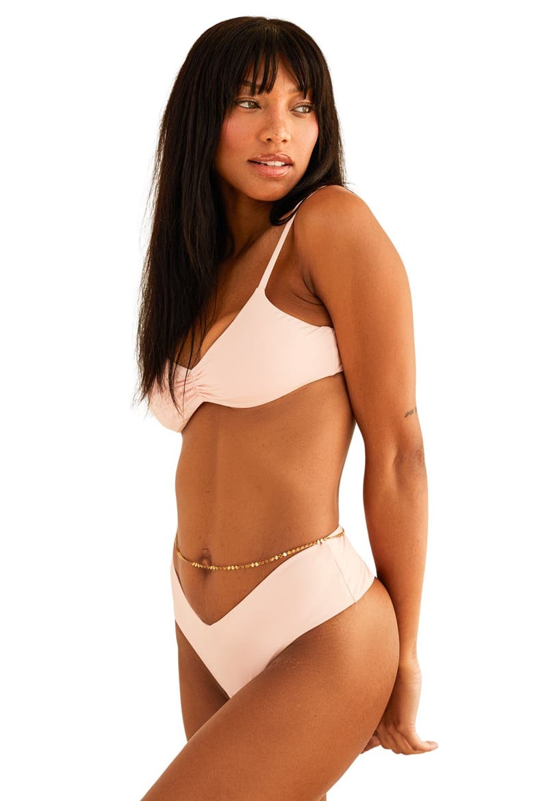 Genie Cheeky Swim Bikini Bottom, Alternate, color, Sunset Pink
