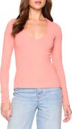 Susana Monaco Long Sleeve V-Neck Top